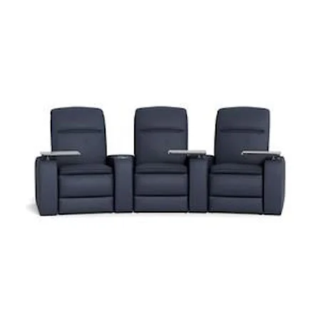 3 Seats Curved Left Hand Facing Power Recliner with Power Headrest and Lumbar Sectional